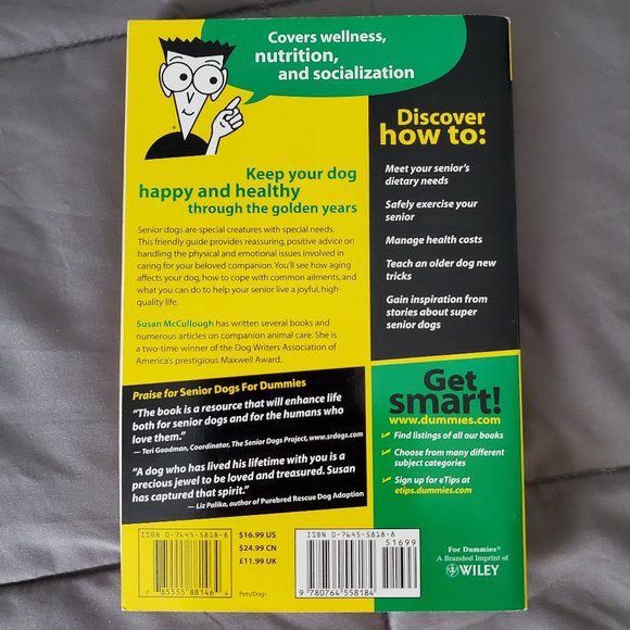 "Senior Dogs for Dummies" by Susan McCullough - LIKE NEW - Picture 2 of 3